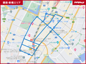 銀座・新橋エリアルートマップ