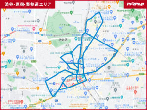 渋谷・原宿・表参道エリアルートマップ